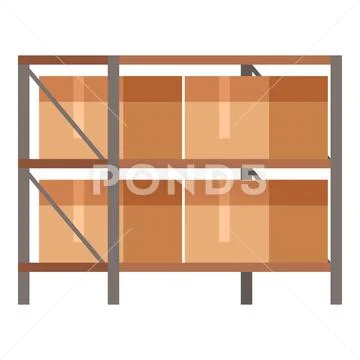 Full rack of boxes icon cartoon vector. Seller sale: Royalty Free ...