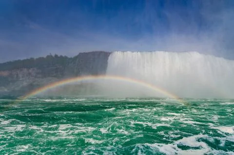 Full rainbow arc in Niagara Falls Stock Photos