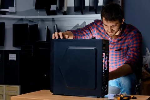 Full range of computer and laptop repair service Stock Photos