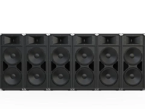 Full range loudspeakers in a row Stock Illustration