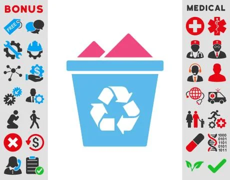 Full Recycle Bin Icon Stock Illustration