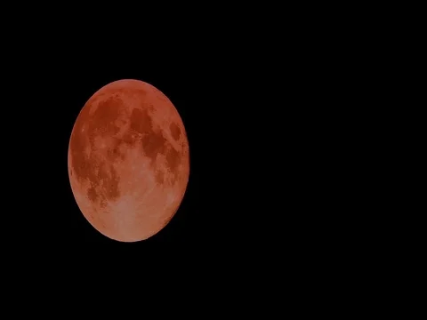 Full Red Moon - time-lapse, motion Stock Footage 74159331