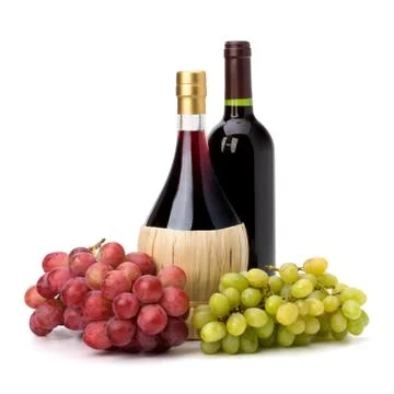 Full red wine bottle Stock Photos