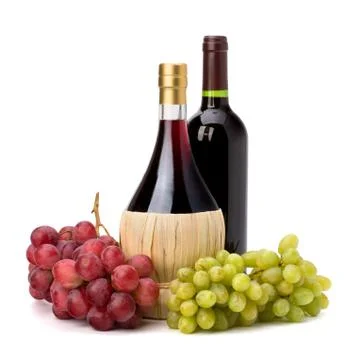 Full red wine bottle Stock Photos