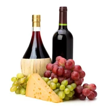 Full red wine bottles Stock Photos