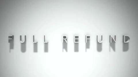 Full refund 3D title animation with shadows on a white background Stock Footage 297672612