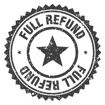 Full refund black grunge round stamp. full refund stamp Stock Illustration