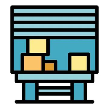 Full relocation truck icon vector flat Stock Illustration