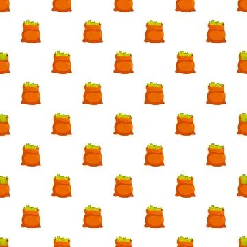 Full sacks of bananas seamless pattern vector Stock Illustration