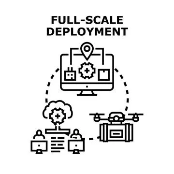 Full scale deployment of cloud computing software Stock-Illustration