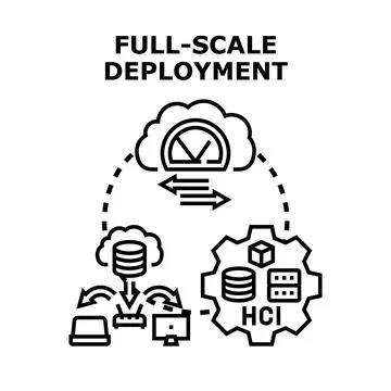 Full scale deployment of cloud infrastructure technology Stock-Illustration