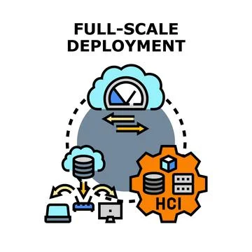 Full scale deployment of cloud infrastructure technology イラスト素材