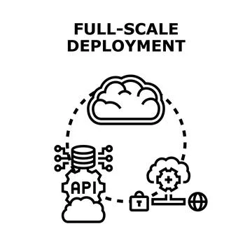 Full scale deployment concept with cloud computing Stock Illustration