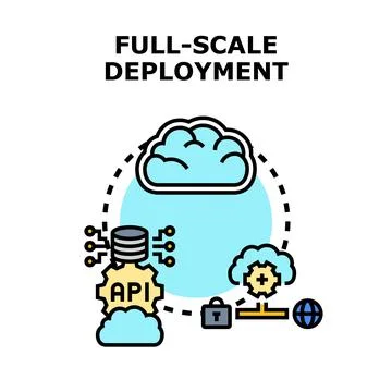 Full scale deployment concept with cloud computing Stock Illustration