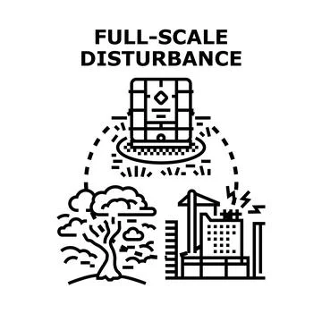 Full scale disturbance vector illustration depicts systemic disruption impact Stock Illustration