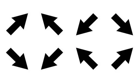 Full screen and Zoom Arrow Icon Set Stock-Illustration