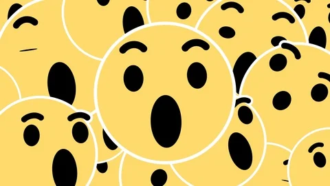 Full screen animated transition - wow emoji - w/luma matte - 4k Stock Footage 130127981