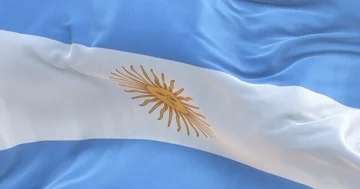 Full Screen Argentina Flag is Waving Slowly Stock Footage 85626679