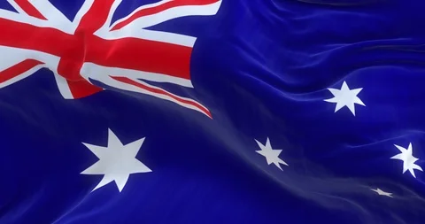 Full Screen Australia Flag is Waving Slowly Stock Footage 85628436