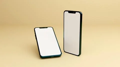 Full screen black smartphone mockup design with mobile app presentation tem.. Stock Illustration