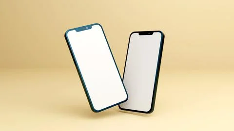 Full screen black smartphone mockup design with mobile app presentation tem.. Stock Illustration