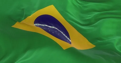 Full Screen Brazil Flag is Waving Slowly Stock Footage 85633679