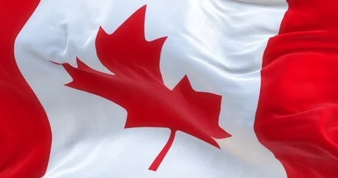 Full Screen Canada Flag is Waving Slowly Stock Footage 85635454