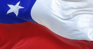 Full Screen Chile Flag is Waving Slowly Stock Footage 85637835