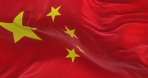 Full Screen China Flag is Waving Slowly Stock Footage 85639943