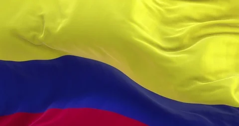 Full Screen Colombia Flag is Waving Slowly Stock Footage 88526294
