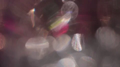 Full screen crystal bokeh light circles video on black background Video stock 317481935