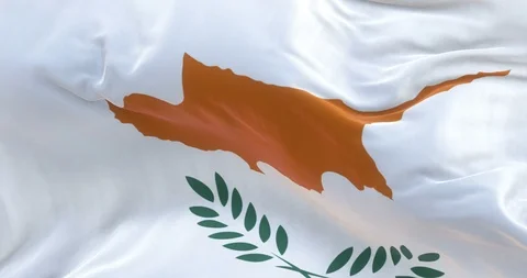 Full Screen Cyprus Flag is Waving Slowly Stock Footage 90314253