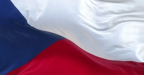 Full Screen Czech Republic Flag is Waving Slowly Stock Footage 88531058