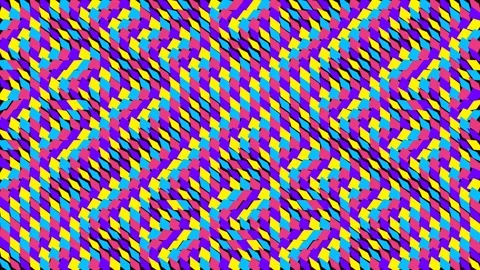Full-screen digital animation featuring a dense, colorful wave pattern 動画素材 338388171