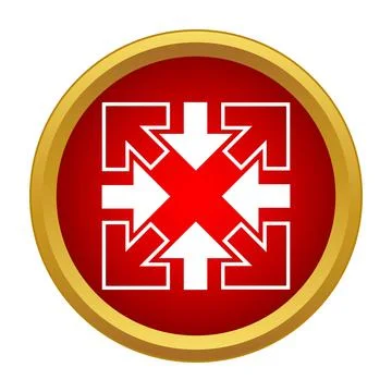 Full screen expand button with white arrows Stock Illustration