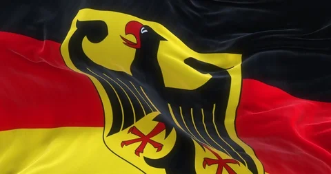 Full Screen German Flag is Waving Slowly Stock Footage 85644745