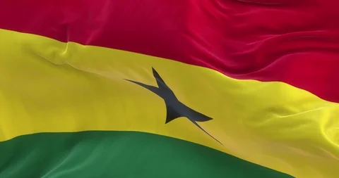 Full Screen Ghana Flag is Waving Slowly Stock Footage 88537329