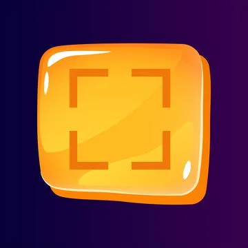 Full screen glossy ui button with pixelated icon Stock Illustration