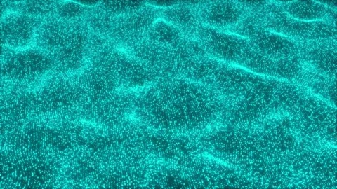 Full Screen Glowing Particles Waves Motion Background Stock Footage 320851943