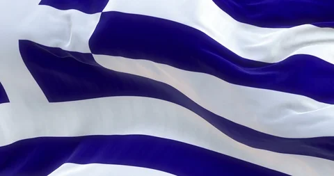 Full Screen Greek Flag is Waving Slowly Stock Footage 88538049