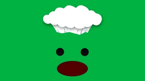 Full screen Head blasting expression isolated on green screen. Stock Footage 270451094