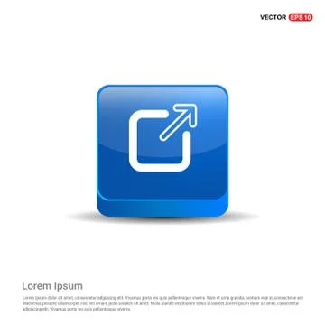 Full Screen icon - 3d Blue Button 스톡 일러스트