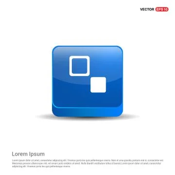 Full Screen Icon - 3d Blue Button 库存插图
