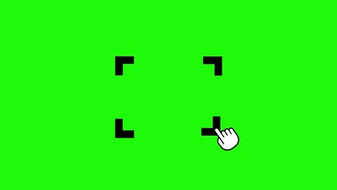 Full screen icon animation Animated Hand Cursor Clicking and Expanding Full.. Stock Footage 309516261