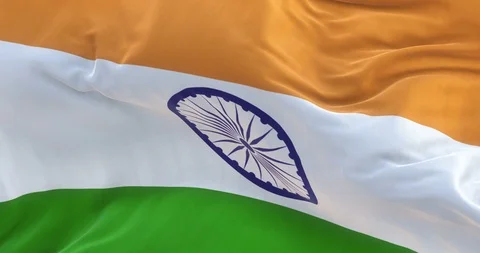 Full Screen India Flag is Waving Slowly Stock Footage 88541851