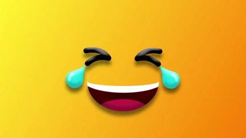 Full screen laughing emoji background in yellow gradient colour Stock Footage 270451276