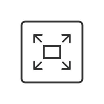 Full screen, in line design. Maximize, expand, enlarge, full screen mode, screen イラスト素材