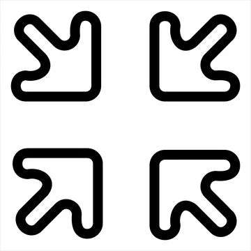 Full screen line icon vector illustration isolated on white background Illustrazione stock