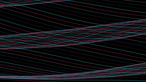 Full screen neon animated waves loop with multicolored moody lines Видео 322557556