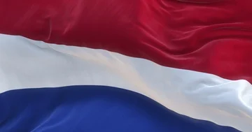 Full Screen Netherlands Flag is Waving Slowly 스톡 동영상 85649321
